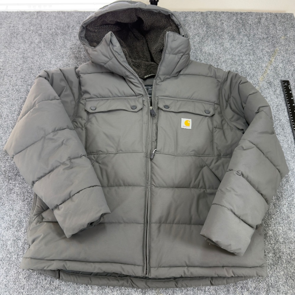 Carhartt OJ5474-M Rain Defender Loose Fit Puffer Jacket Gray Size L